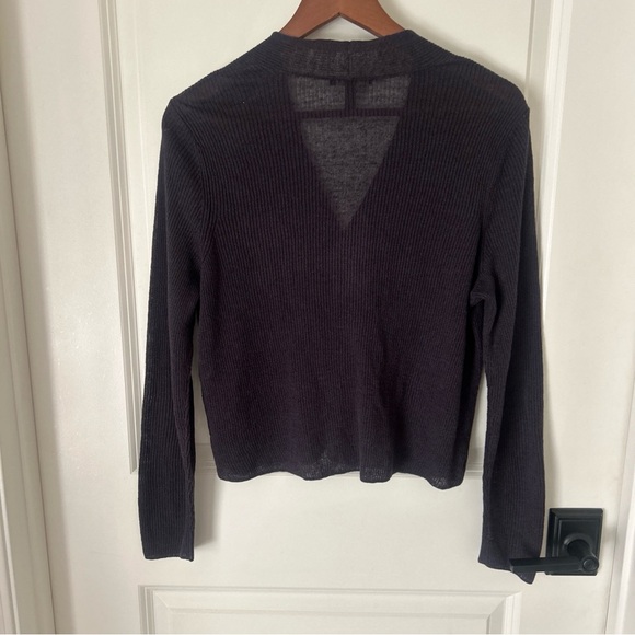 Eileen Fisher Women’s Sz S Dark Purple Cardigan Organic Cotton/Linen Lightweight - Picture 4 of 6